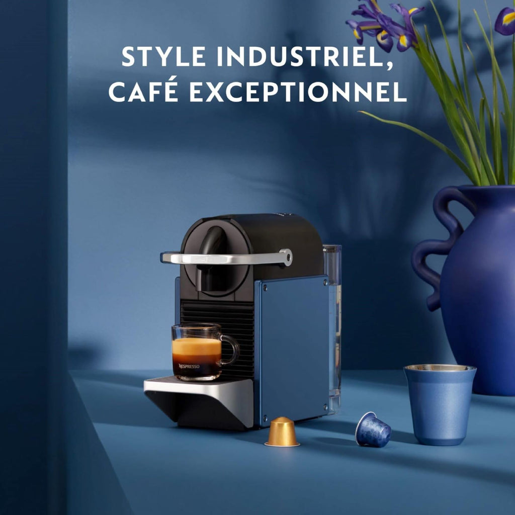 Machine à Café Espresso Compact Bleue 19 Bars Chauffe 25s + Kit Café Offert | Aurino EN127.BL